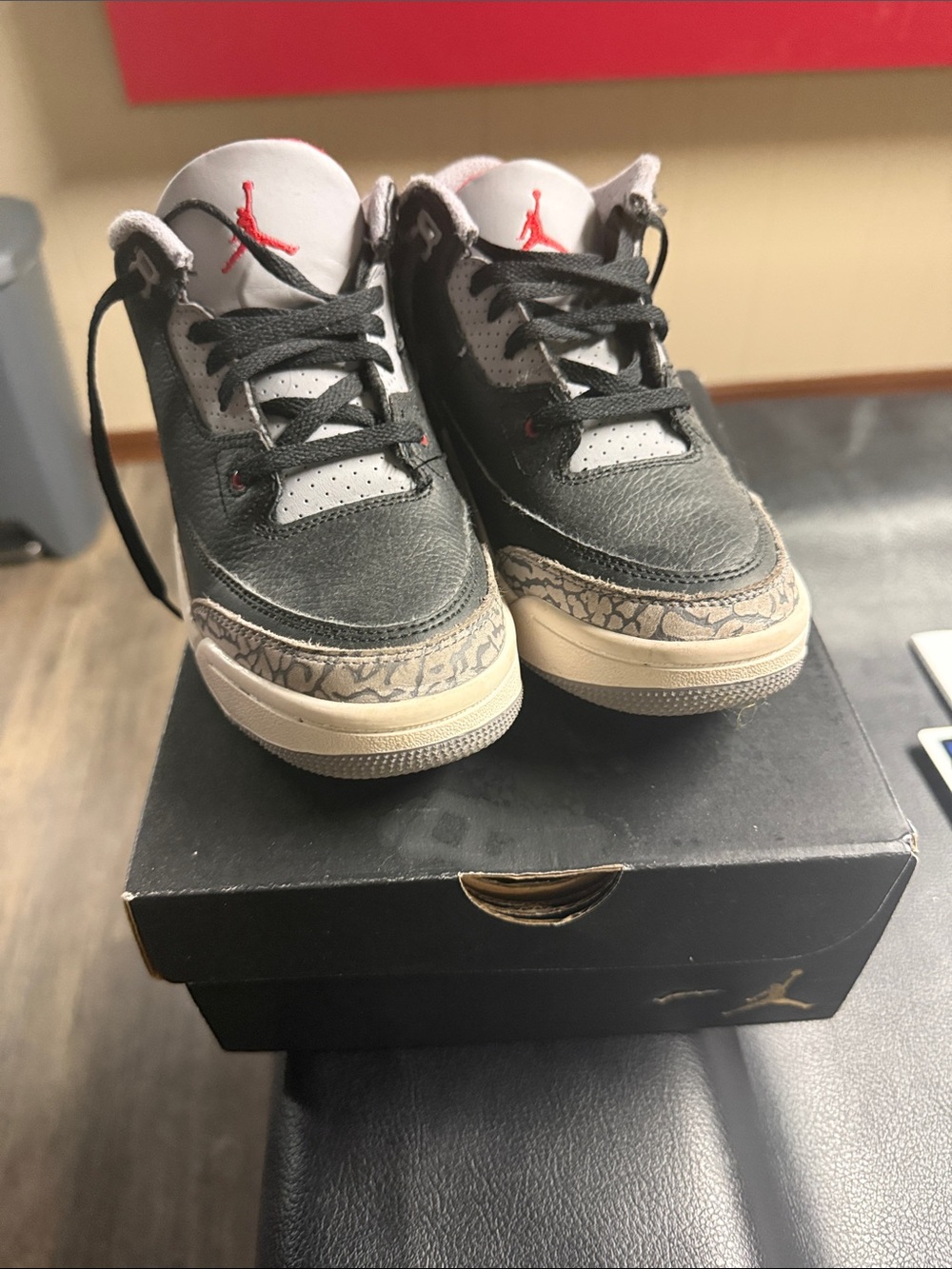 Jordan Kids Black, Gray & Red Retro Sneaker